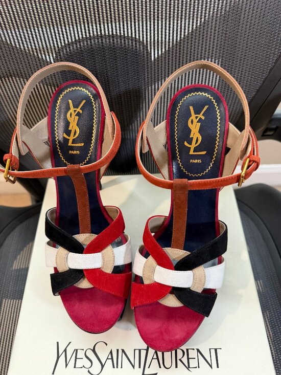 Yves Saint Laurent Shoes - YSL Tribute 105 Multicolor Platform Sandals EU 40